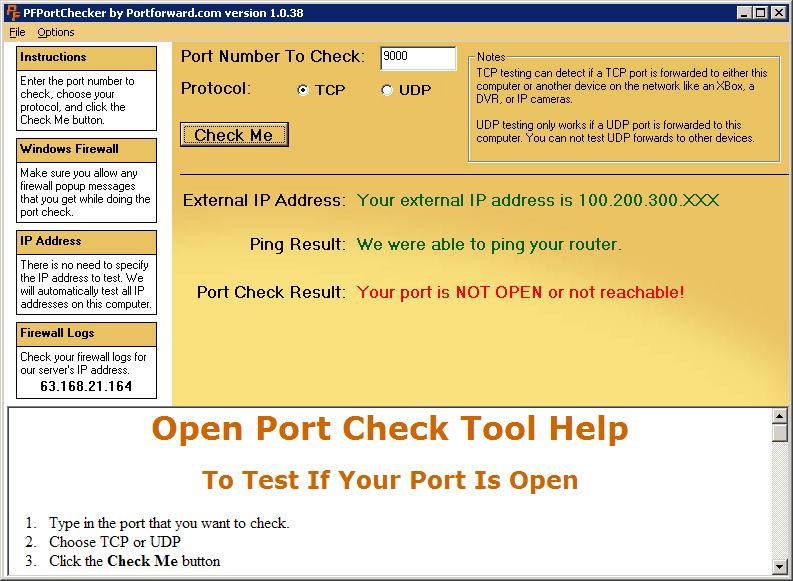 PFPortChecker v2.0 [для открытыя портов]